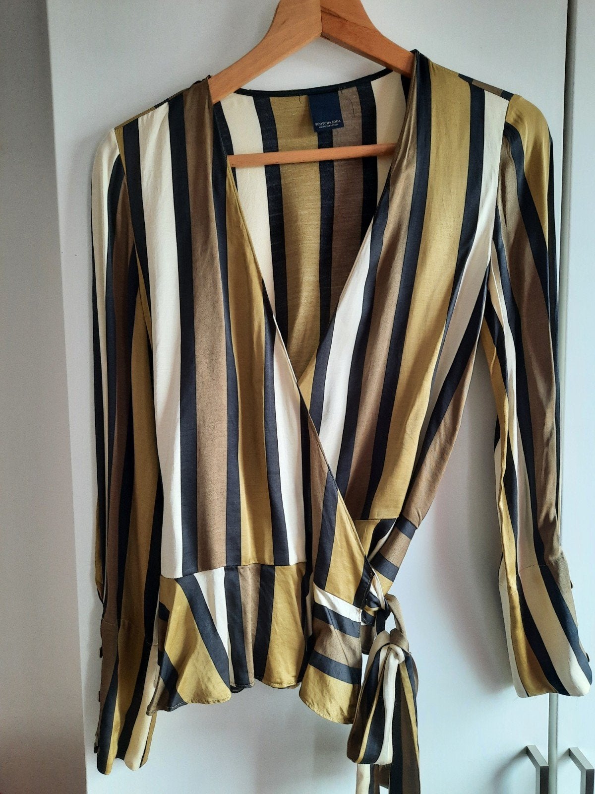 Scotch & Soda gestreepte wikkelblouse maat S, Meerkleurig, Scotch & Soda, Ophalen of Verzenden, Zo goed als nieuw