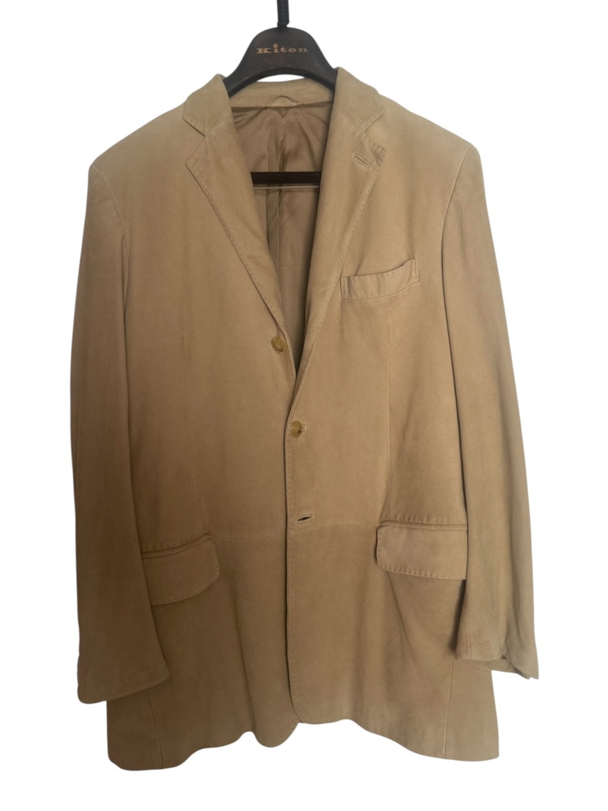 Zegna Suède Colbert Beige / Zandkleur Maat 50, Ophalen of Verzenden, Zo goed als nieuw, Maat 48/50 (M), Beige