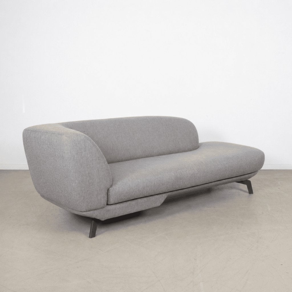 Leolux Flint Divan Bank 2,5-Zits Grijs Stof + Hocker, Huis en Inrichting, Banken | Bankstellen, Niet ingevuld, 150 tot 200 cm