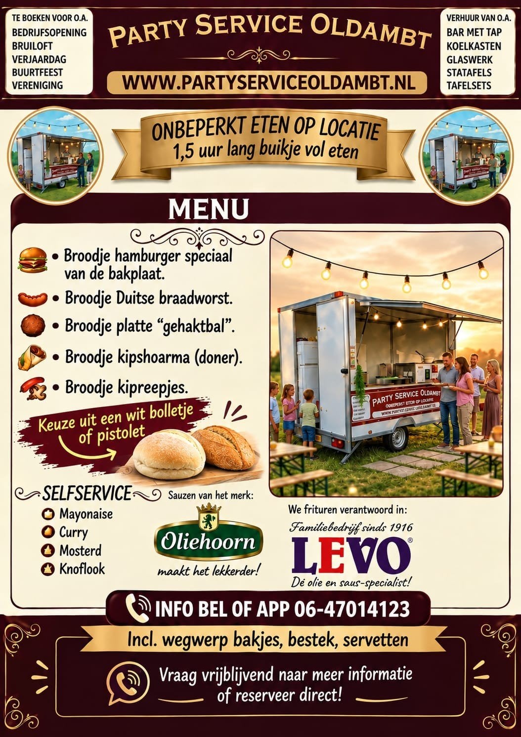foodkar op locatie te huur, Ophalen, Nieuw, Overige