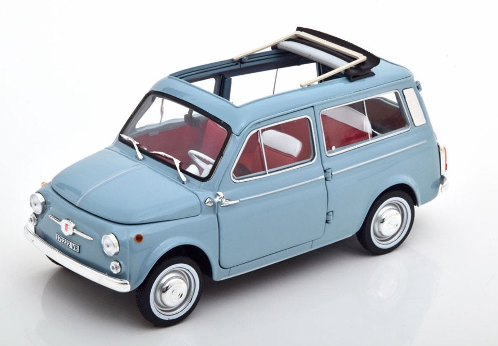 FIAT 500 GIARDINIERA '64 BLAUW SCHAAL 1/18 NOREV REF. 187726, Verzenden, Nieuw, Auto, Norev