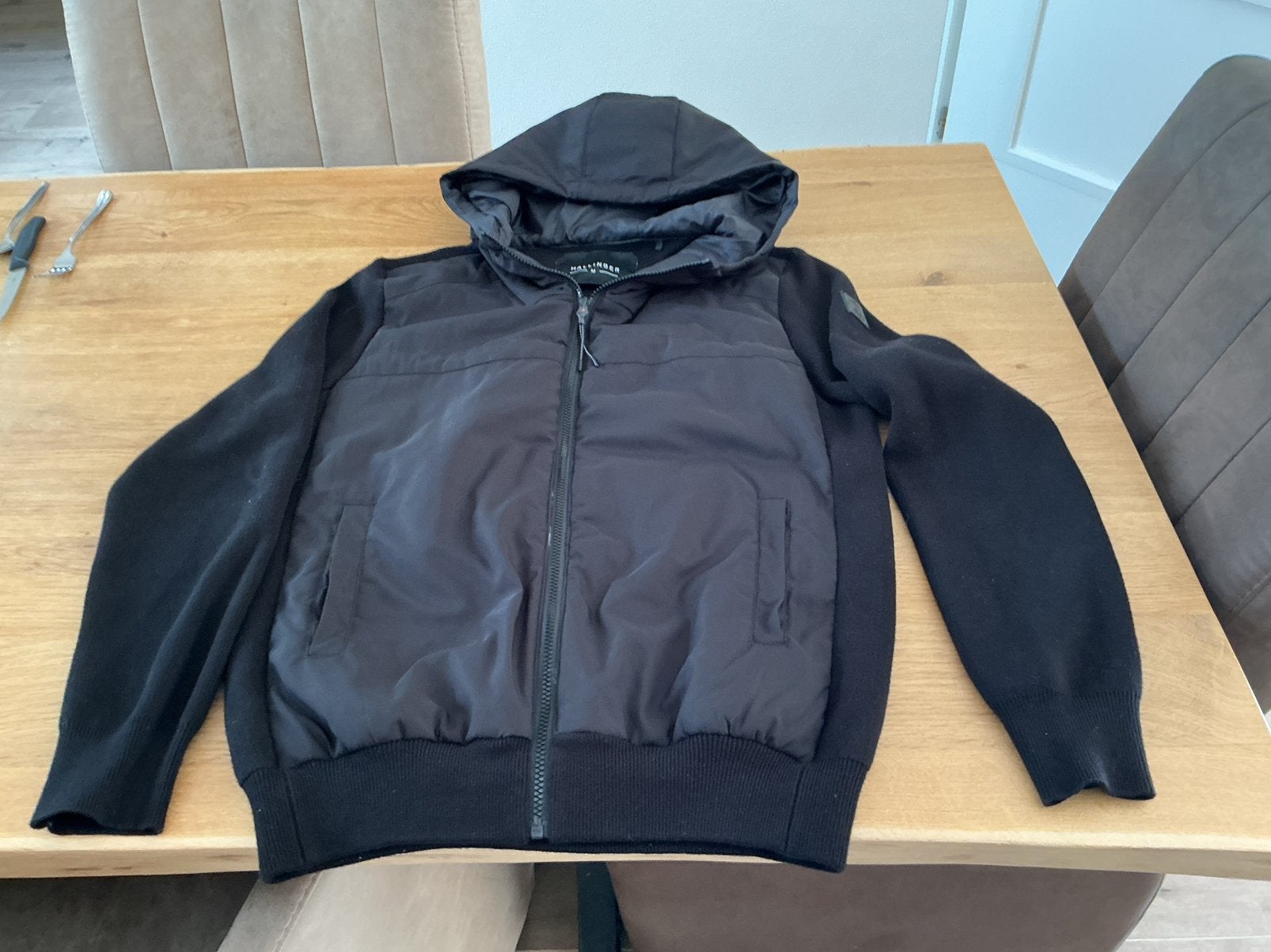 Heren jas/vest zwart maat M nette staat, Kleding | Heren, Ophalen of Verzenden, Gedragen, Maat 48/50 (M), Zwart