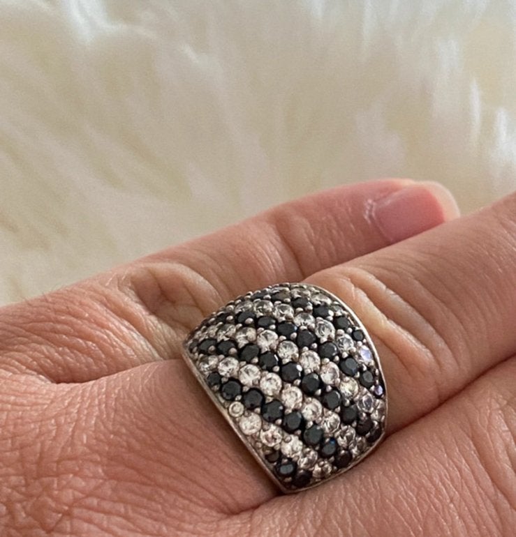 925 echt zilveren ring met zirconia, Ophalen of Verzenden, Zo goed als nieuw