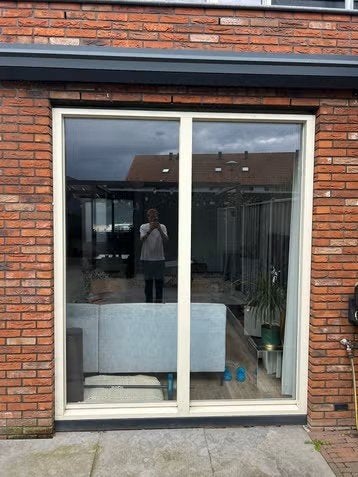 kozijn hardhout met HR++ glas, Ophalen, Raamkozijn, Zo goed als nieuw, 150 tot 225 cm