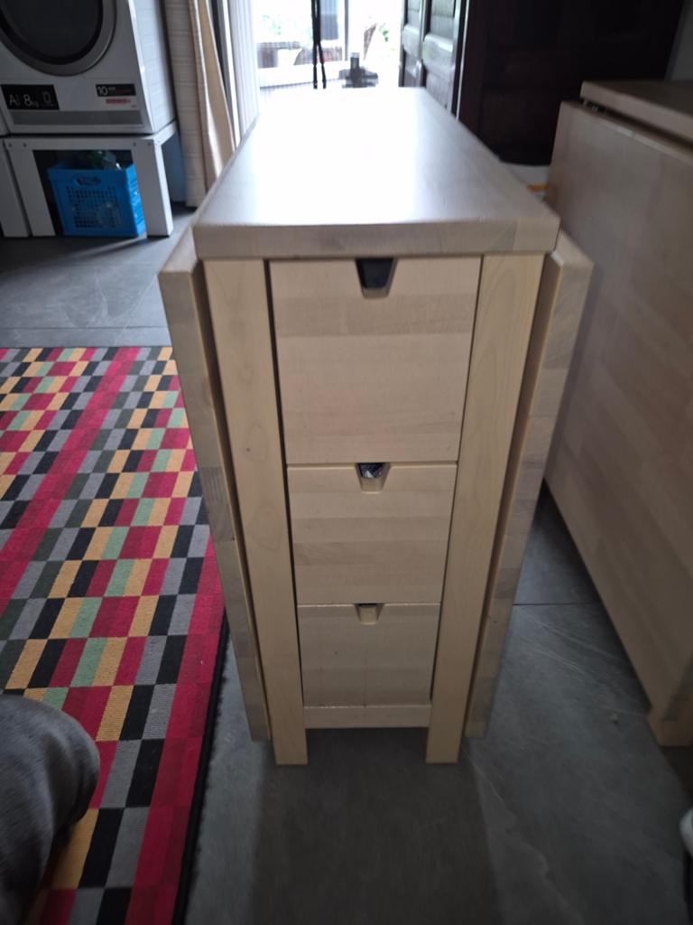 Uitklapbare tafel met 6 lades - Ruimtebesparend!, Huis en Inrichting, Tafels | Salontafels, Gebruikt, 100 tot 150 cm, Modern, Functioneel