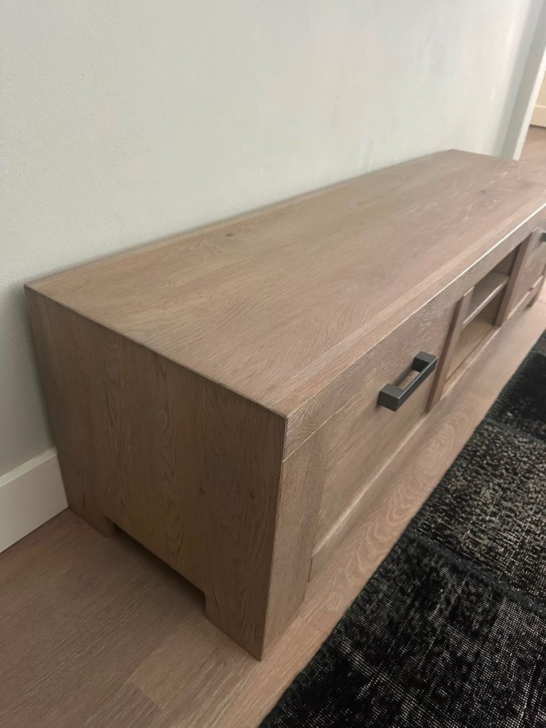 Tv Meubel, Ophalen, Minder dan 50 cm, Eikenhout, Zo goed als nieuw