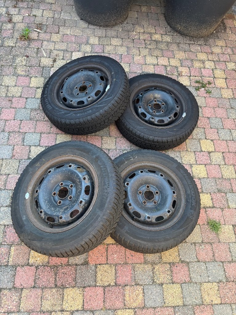 Banden set op Velgen, Auto-onderdelen, Banden en Velgen, Ophalen, 14 inch, Gebruikt, Winterbanden