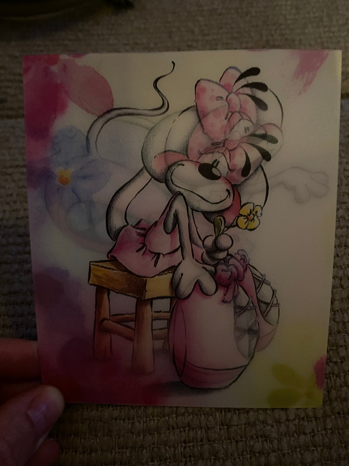 Originele Diddl bewegende kaart - Diddlina ballerina, Ophalen of Verzenden, Diddlina, Zo goed als nieuw, Papier, Kaart of Schrift