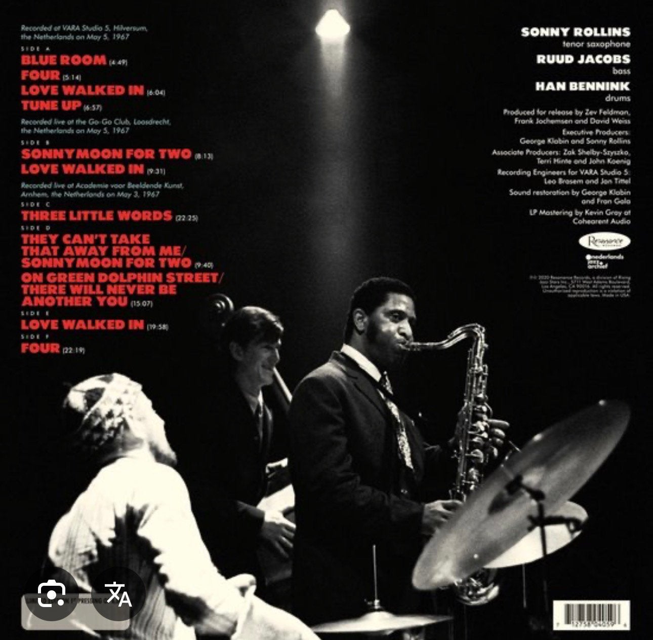 Sonny Rollins - Rollins In Holland The 1967 Studio (3 LP), Ophalen of Verzenden, Zo goed als nieuw, 12 inch, Jazz