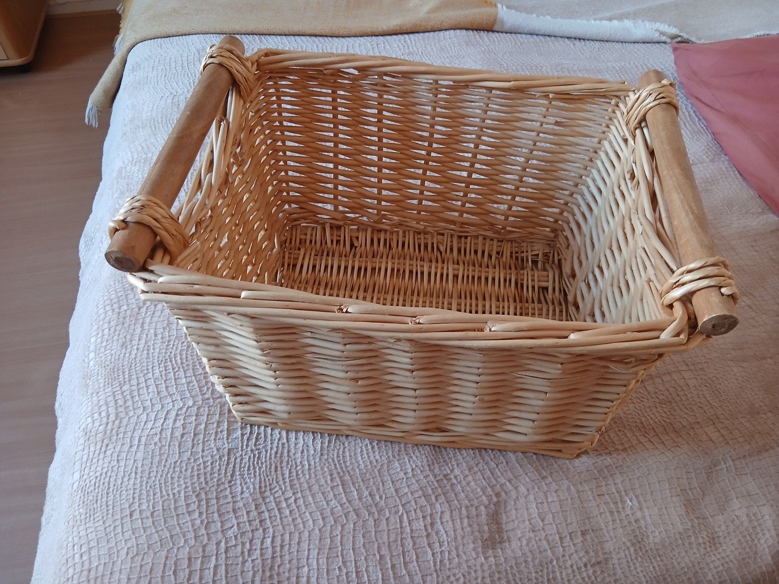Rieten mand -- 40x30 cm, Ophalen, Met handvatten, Mand, Zo goed als nieuw