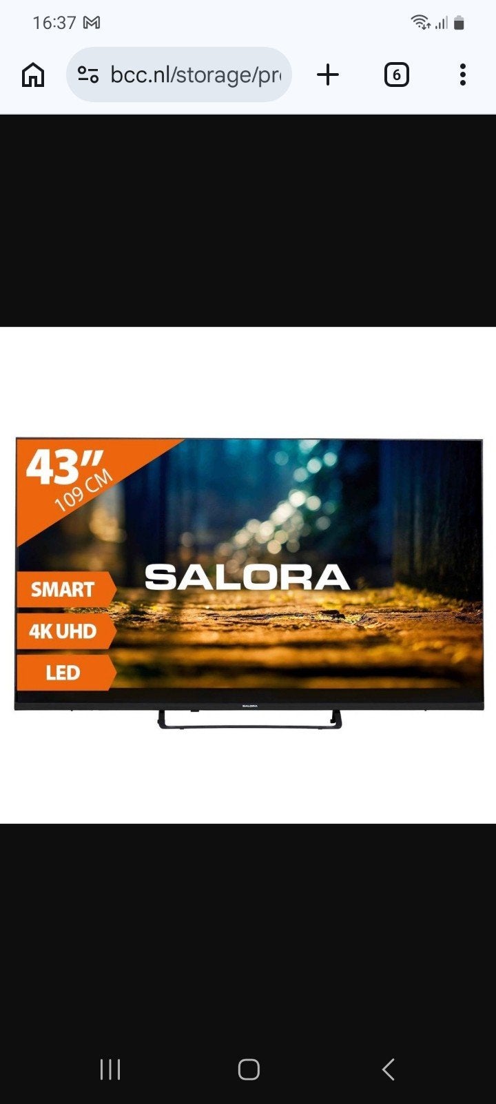 Salora 43XUV3300 43 inch 4K UHD Smart LED TV, 50 Hz, Zo goed als nieuw, 100 cm of meer, Ophalen