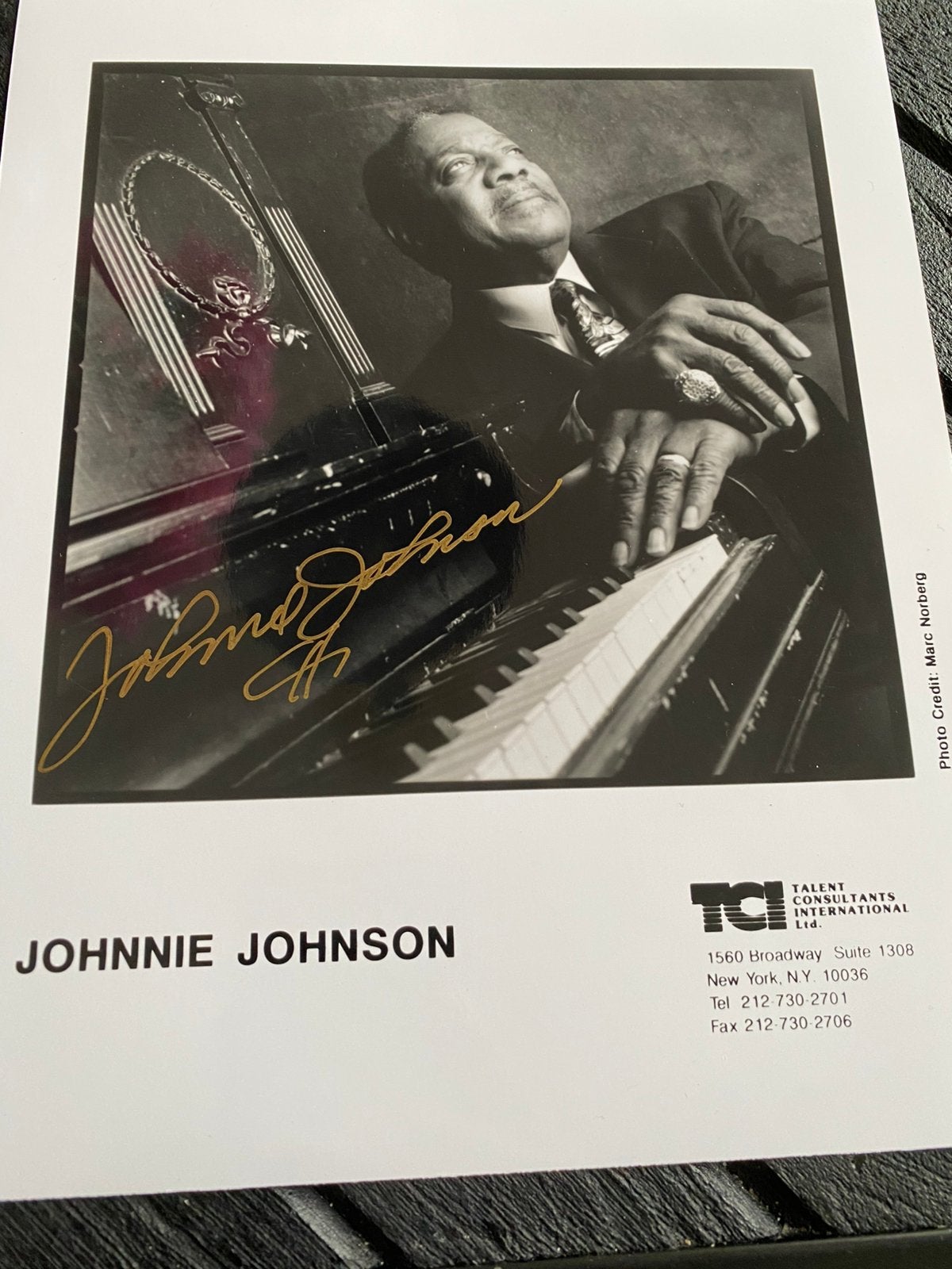 Handtekening jazz pianist johnson, Ophalen of Verzenden, Zo goed als nieuw, Foto of Kaart