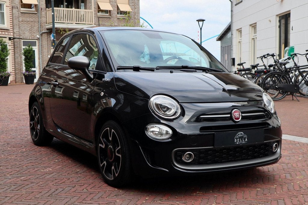 Fiat 500 1.0 Hybrid Sport | Panoramadak | Apple CarPlay | Vo, Auto's, Fiat, Gebruikt, Zwart, Leder en Stof, Zwart