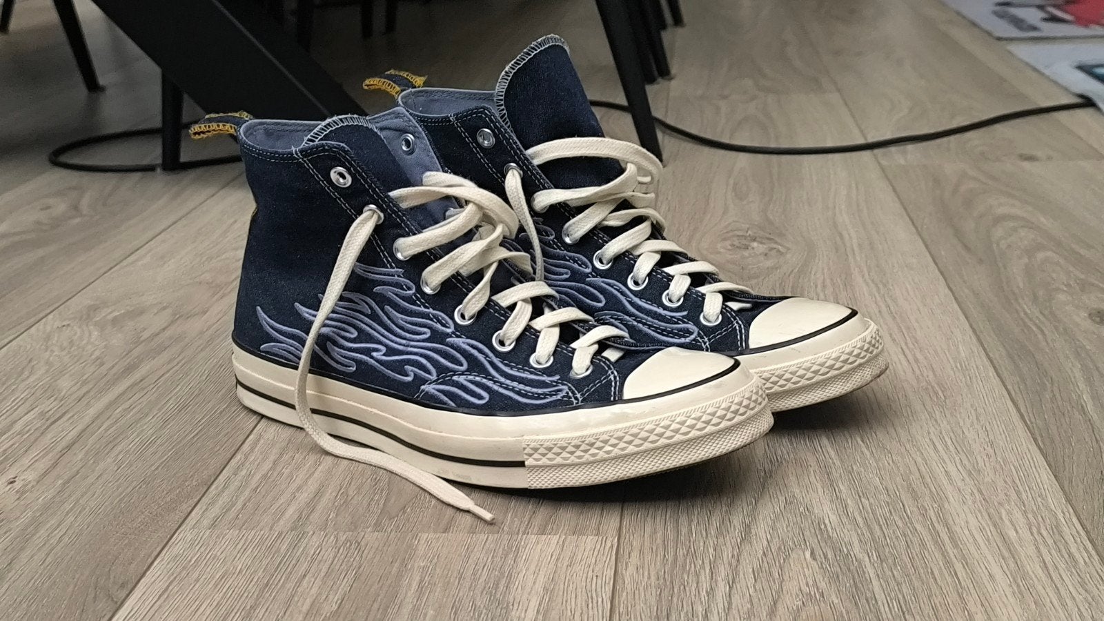 Converse Chuck 70 High Top Denim Flames - Maat 44, Blauw, Converse, Ophalen of Verzenden, Zo goed als nieuw