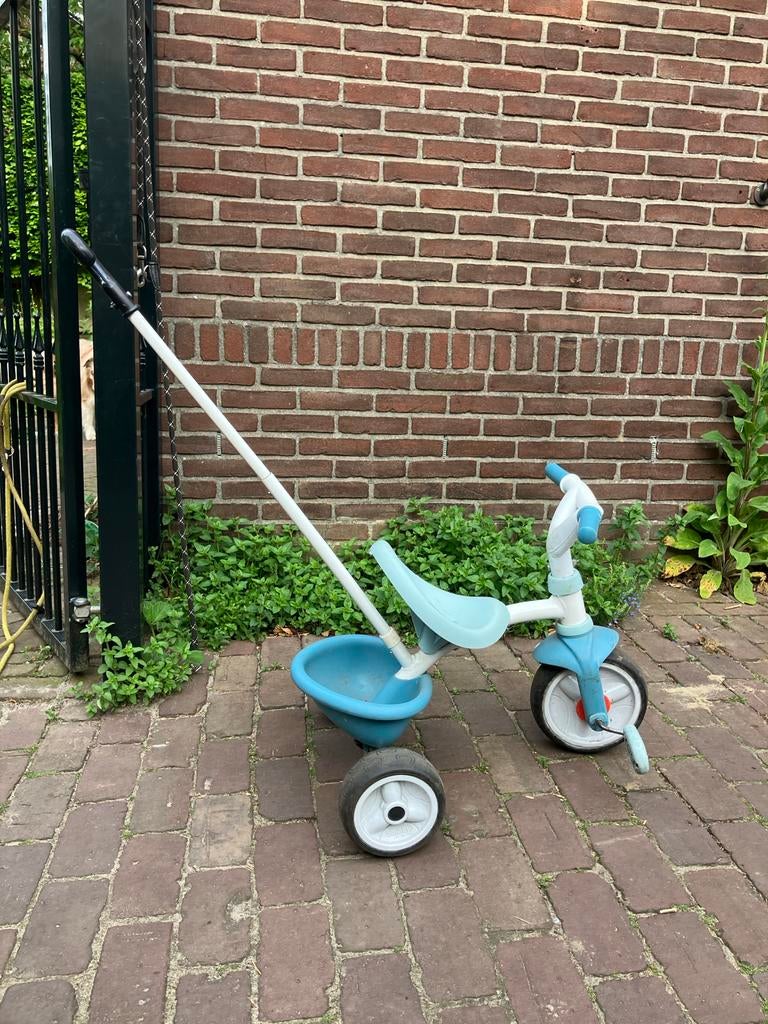 Smoby driewieler - Blauw, Ophalen, Zo goed als nieuw, Duwstang