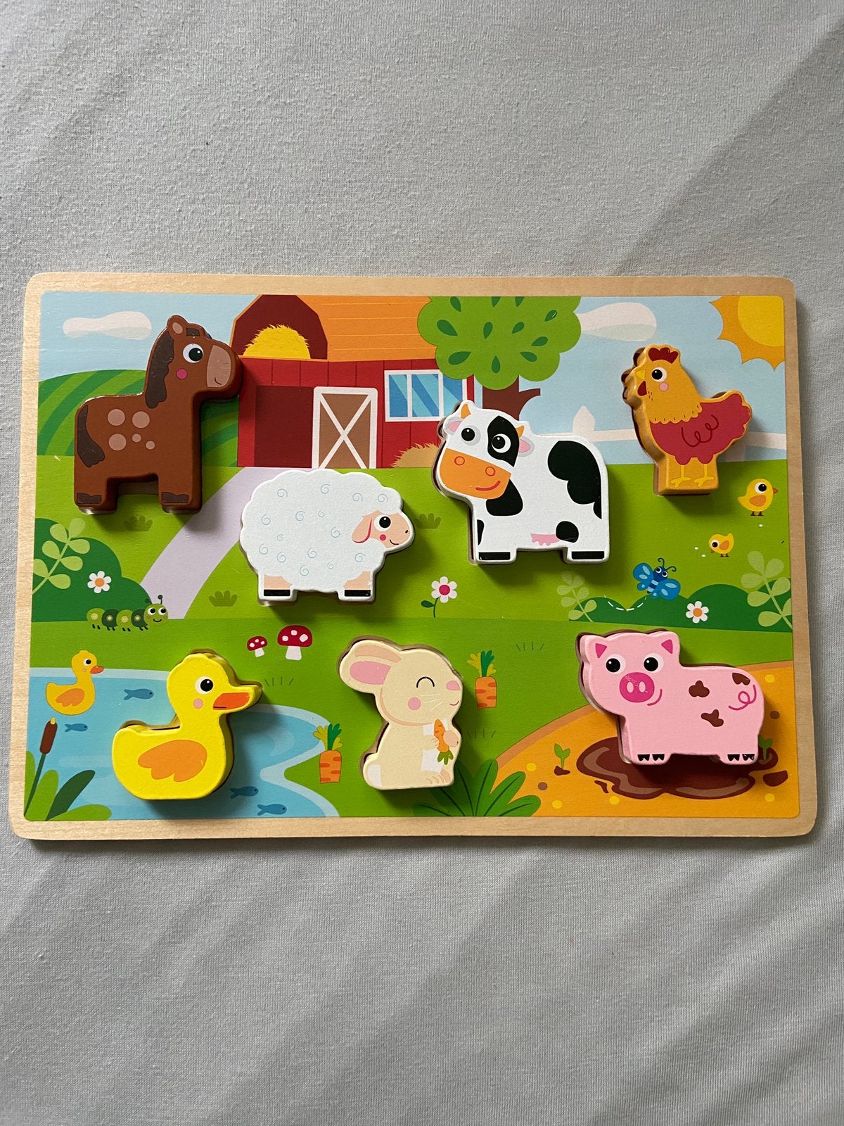 Zgan houten puzzel, Kinderen en Baby's, Speelgoed | Kinderpuzzels, Ophalen of Verzenden, Minder dan 10 stukjes, Zo goed als nieuw