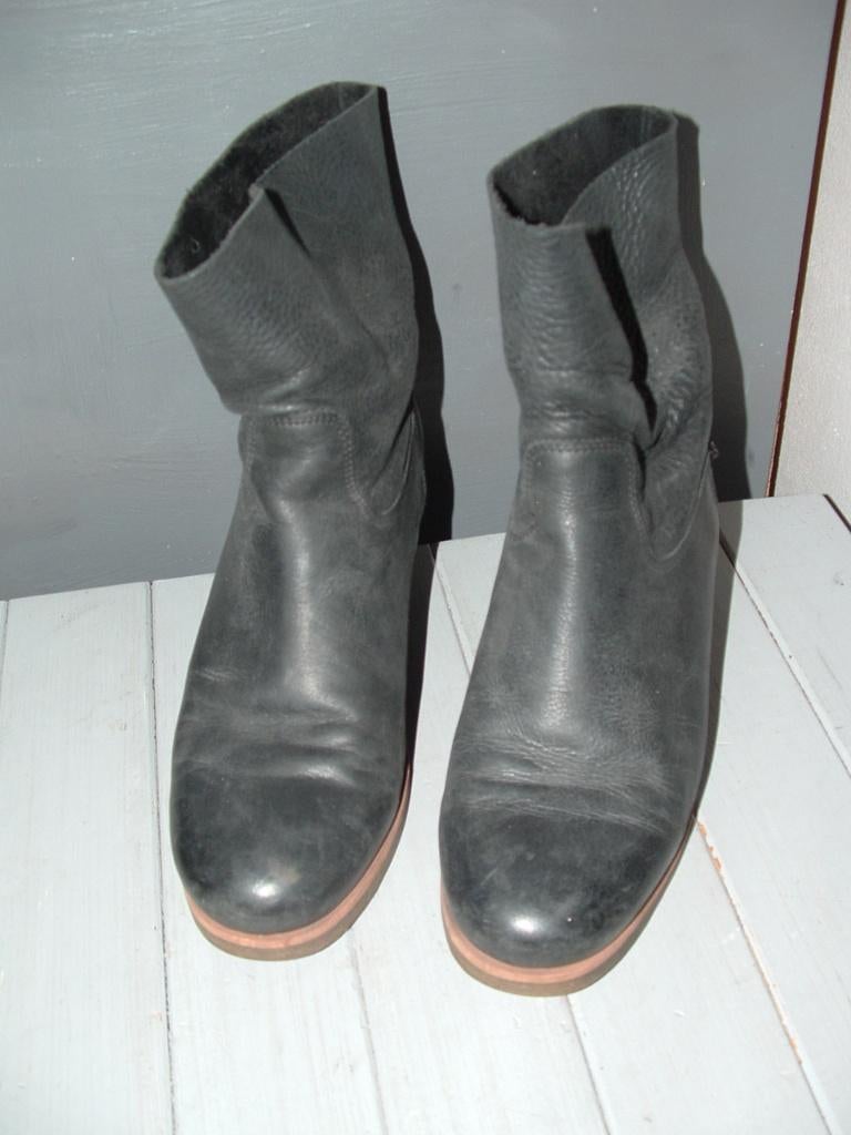 Shabbies Amsterdam zwart leren enkellaars boots maat 39, Shabbies Amsterdam, Zwart, Lage of Enkellaarzen, Ophalen of Verzenden