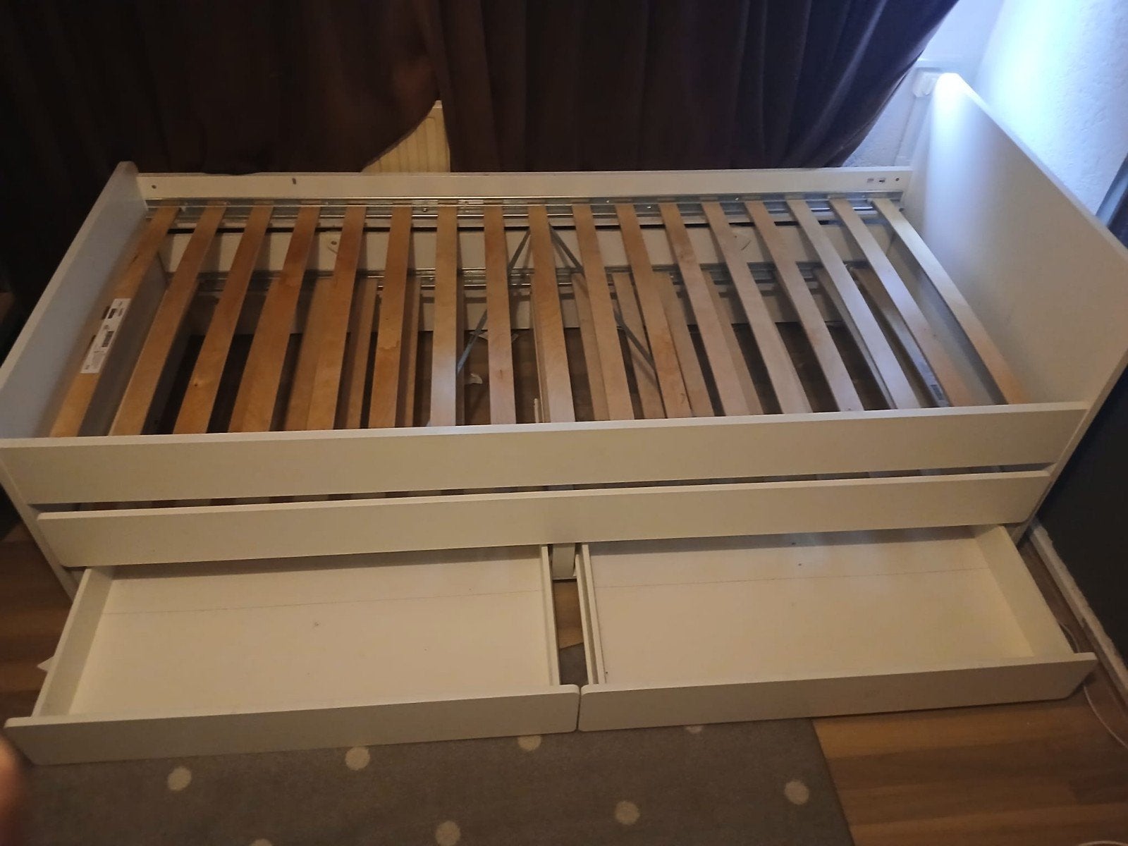 IKEA Hemnes Bedbank met 2 lades - Wit, Ophalen, Wit, Modern, Functioneel, Tweepersoons