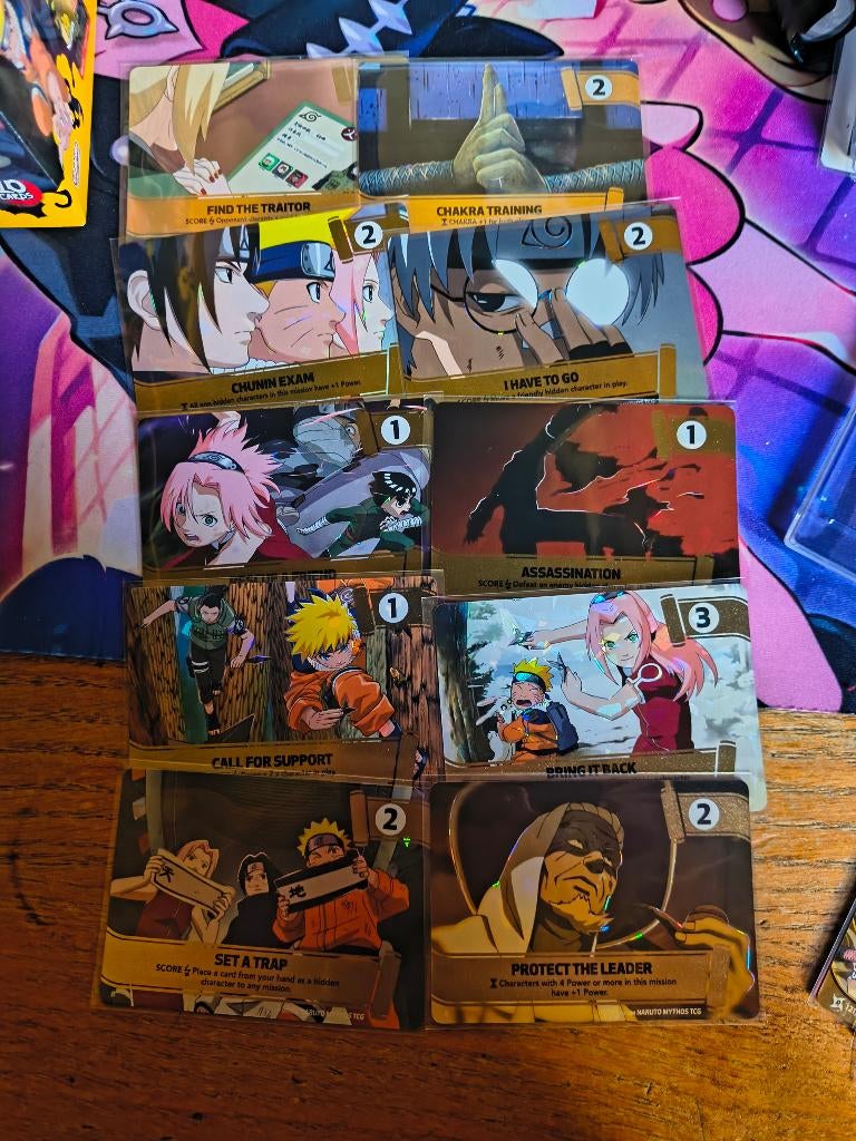 Naruto Mythos tcg, mission kaarten. 1st editie., Ophalen of Verzenden