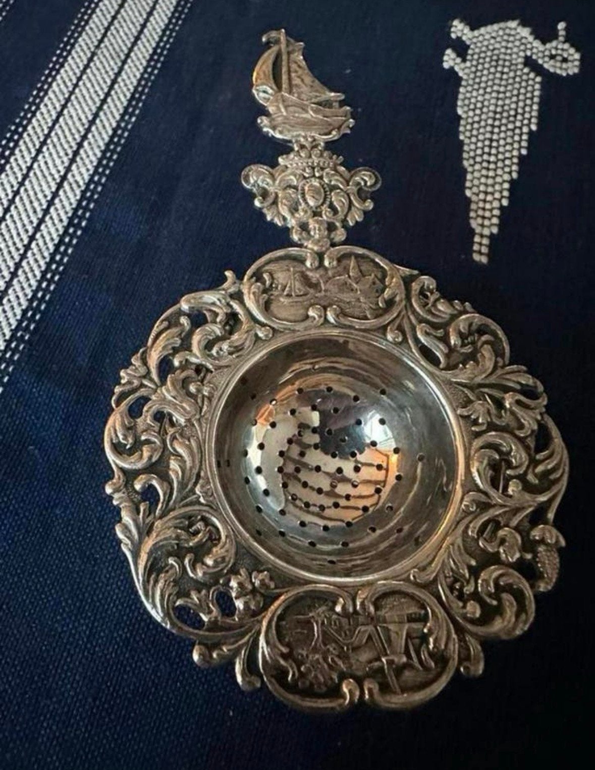 3x verschillende antieke zwaar verzilverde Thee zeefjes, Ophalen of Verzenden, Zilver