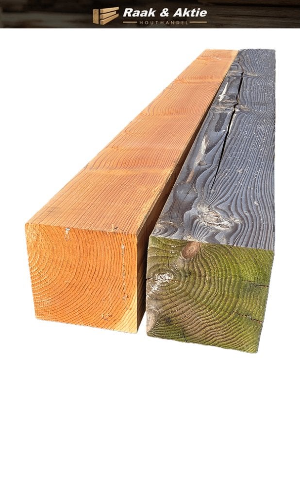 2 Douglas palen 24x24 cm / 3.00 meter lang - nr: TB26, Ophalen, Nieuw, 250 cm of meer, Palen
