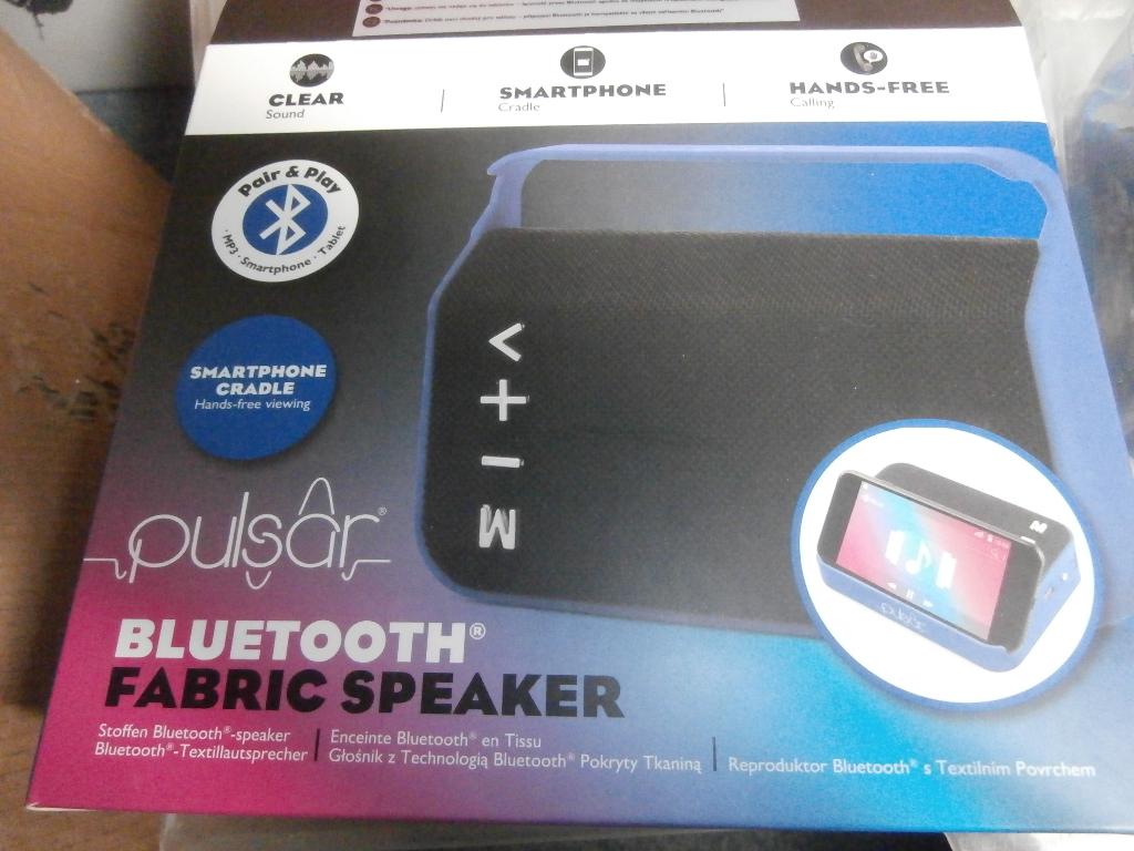 Geluidsbox bluetooth Fabric speaker Pulsar luidspreker blauw, Overige merken, Nieuw, Ophalen of Verzenden, 120 watt of meer
