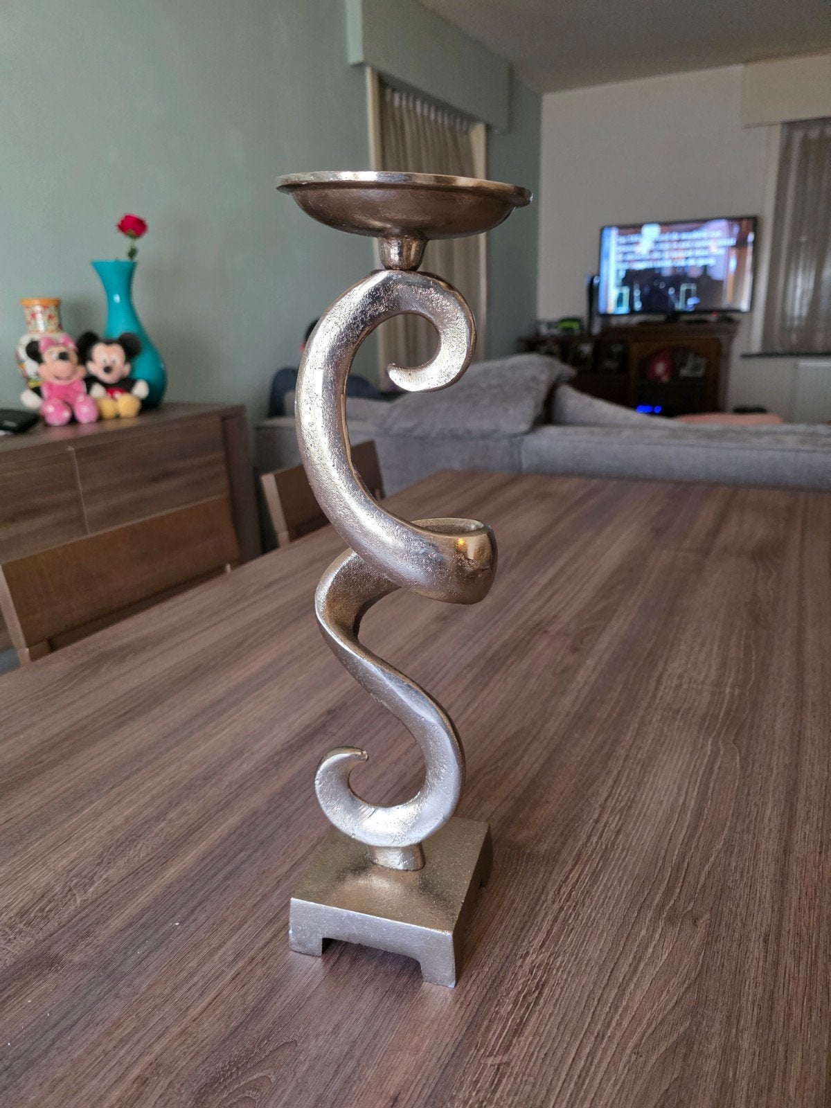 Zilveren Kandelaar Spiraalvormig - 42cm, Ophalen of Verzenden, Zilver