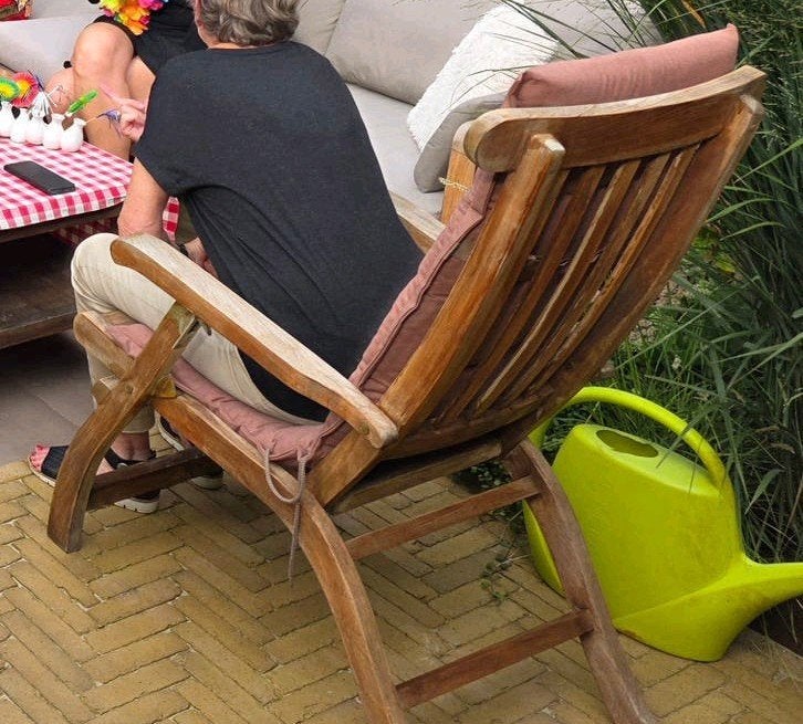 4 x teakhouten tuinstoel (Annapart), Ophalen, Gebruikt, Teakhout, Verstelbaar