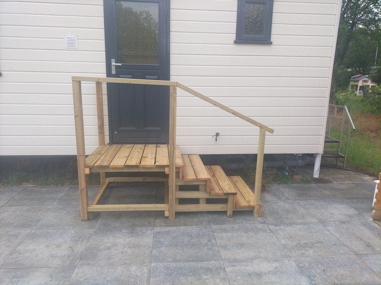 Houten Opstapplateau Caravan met Balustrade - Diverse Maten, Ophalen