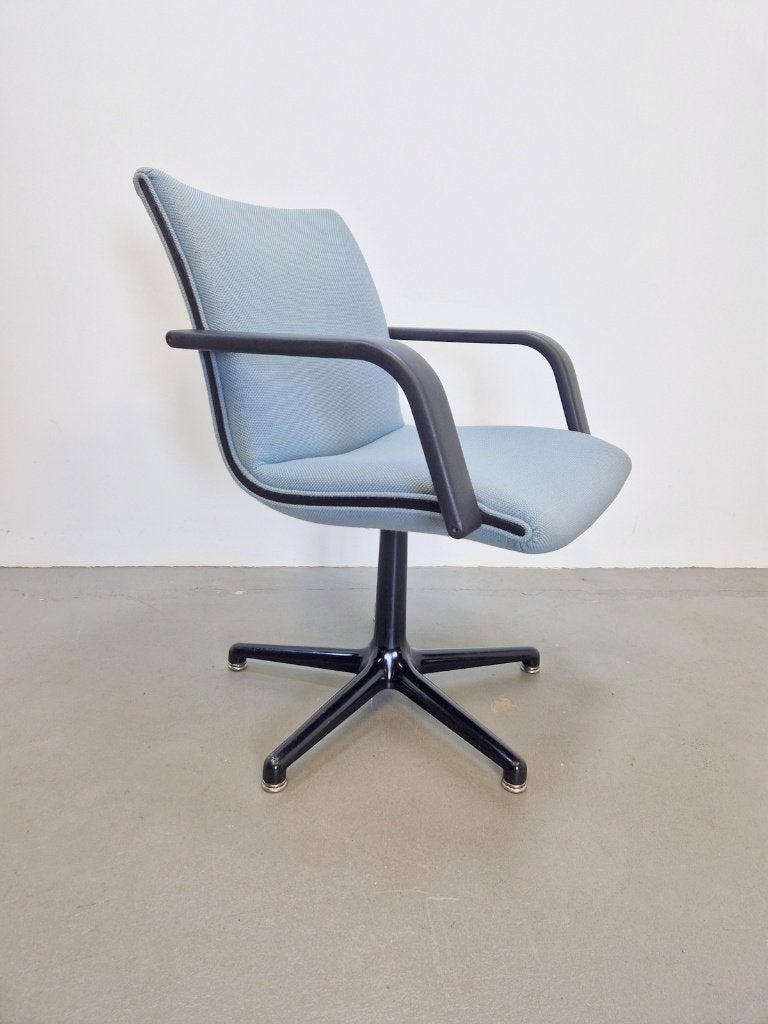 Set 6 draaibare Channel stoel Geoffrey Harcourt Artifort ´80, Gebruikt, Blauw, Ophalen of Verzenden, Vijf, Zes of meer stoelen