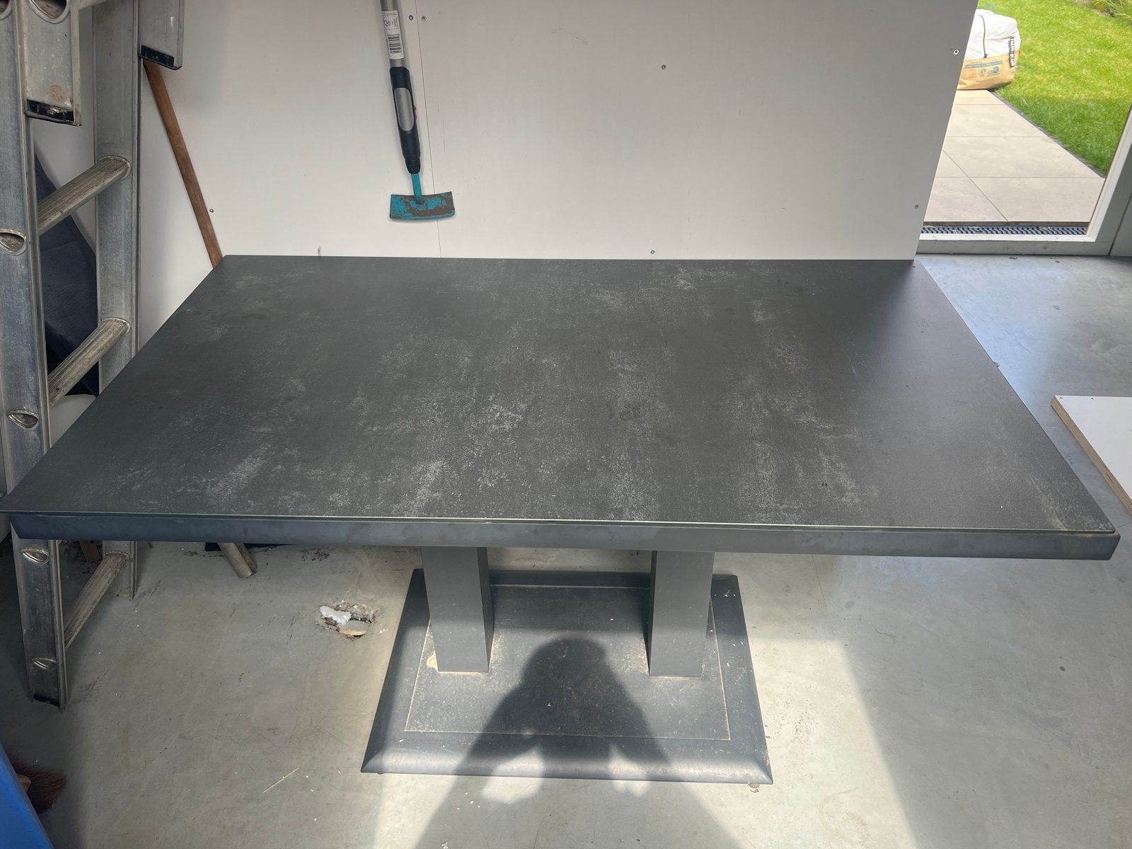 Gratis af te halen: tuinset tafel + 4 stoelen 130x75 cm, Huis en Inrichting, Tafels | Eettafels, Ophalen, Gebruikt, 100 tot 150 cm