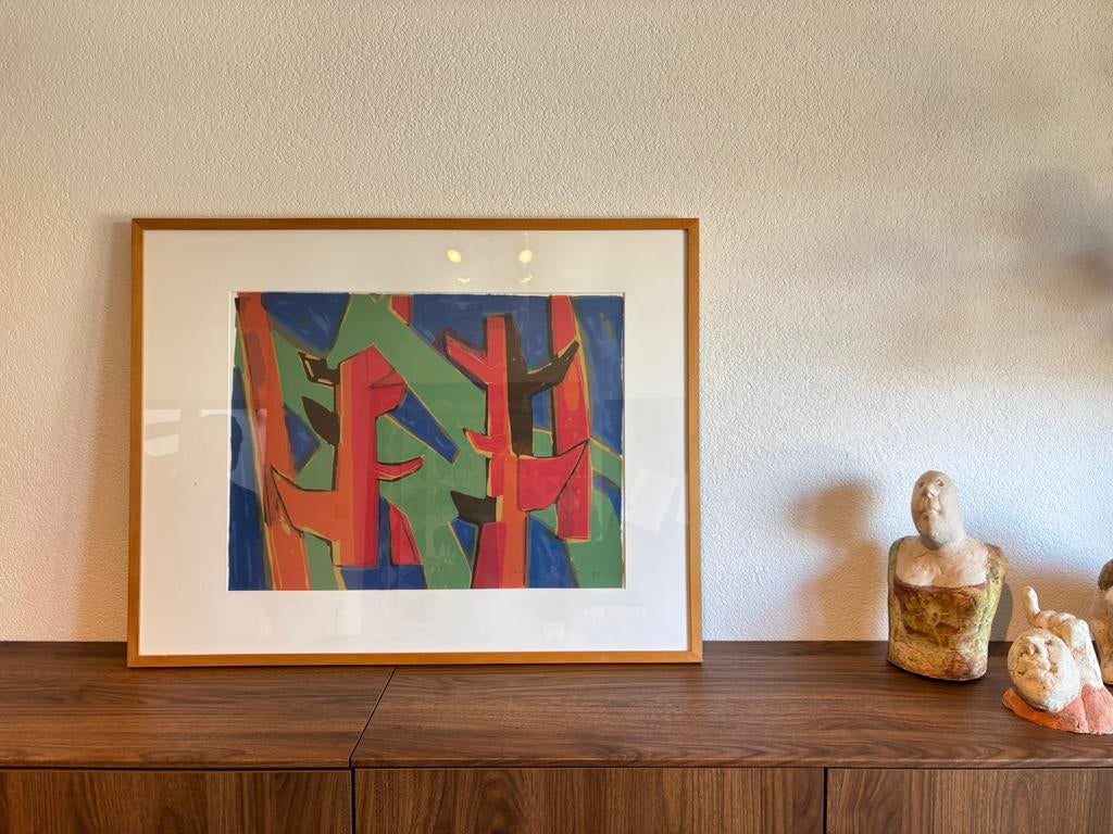 Zeefdruk Xandra Donders titel Giraf achter bomen 1, Antiek en Kunst, Kunst | Litho's en Zeefdrukken, Ophalen