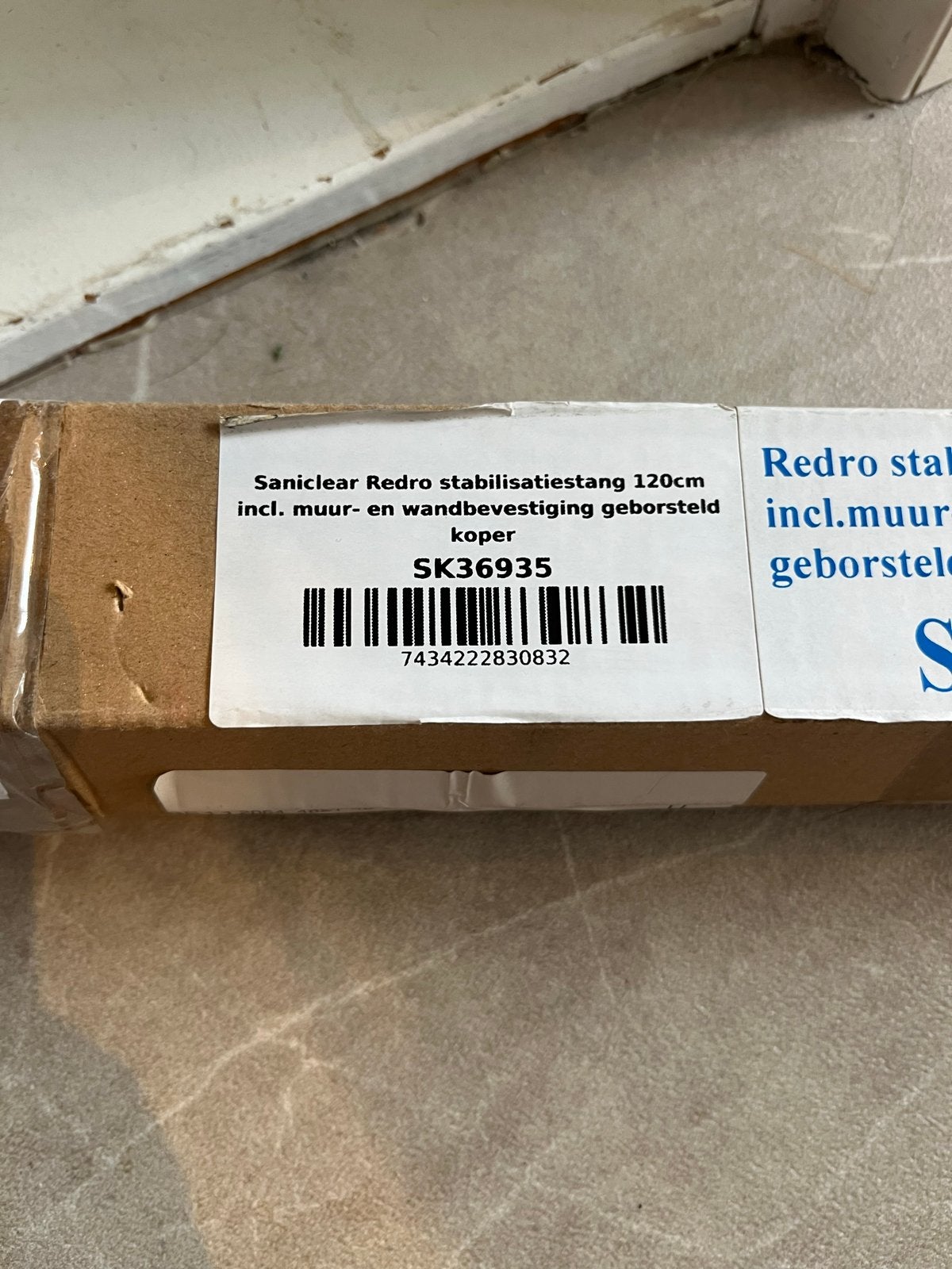 Saniclear Redro stabilisatiestang 120cm geborsteld koper, Ophalen of Verzenden, Nieuw, Bruin, Overige typen