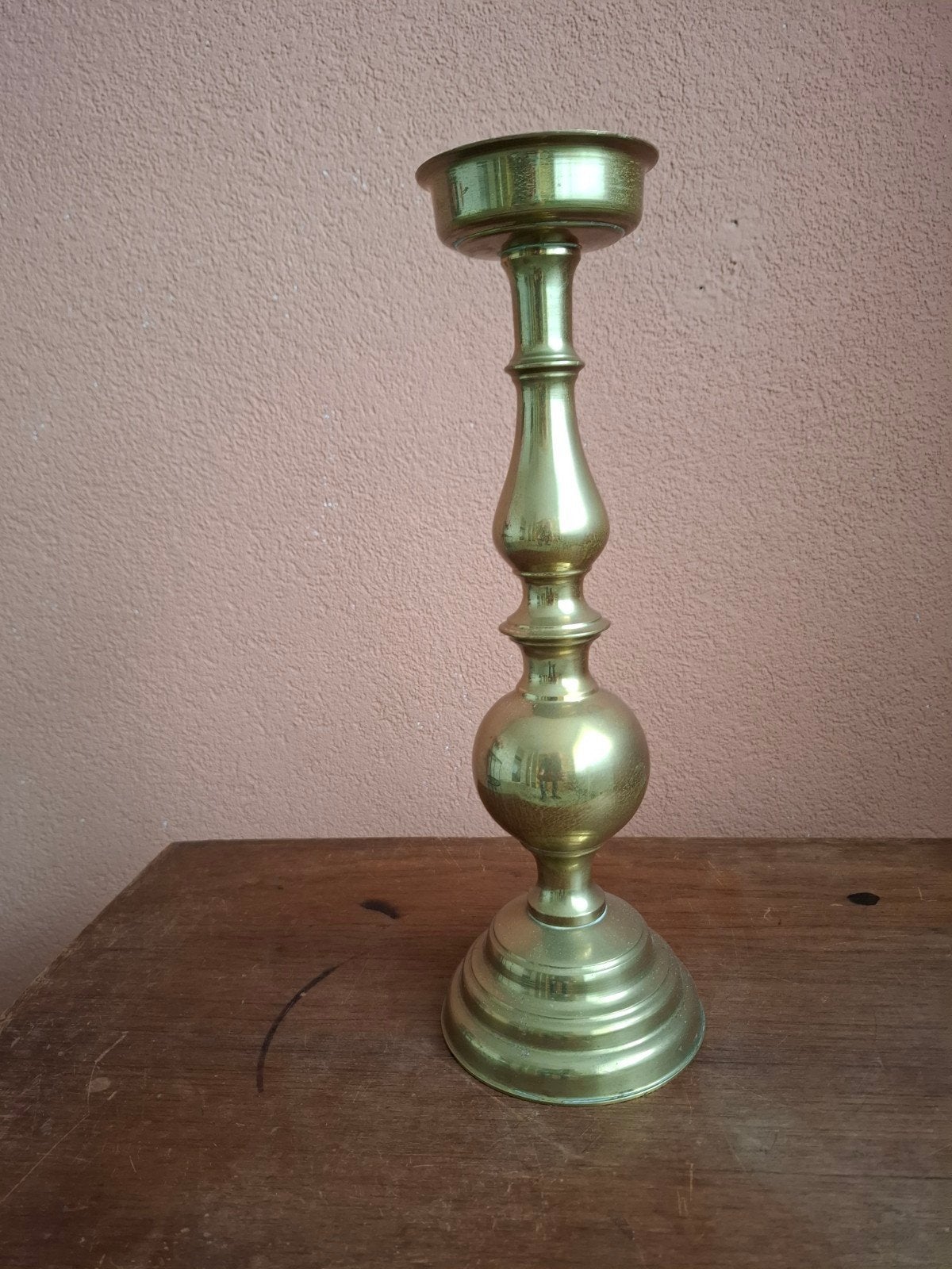 Geel koperen kandelaar, Ophalen, Koper of Brons