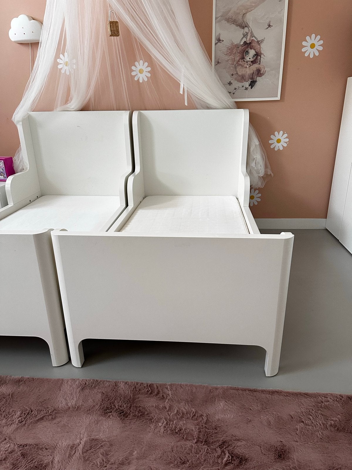 Ikea BUSUNGE meegroei kinderbed met matras, Ophalen, 90 cm, Eenpersoons, Wit