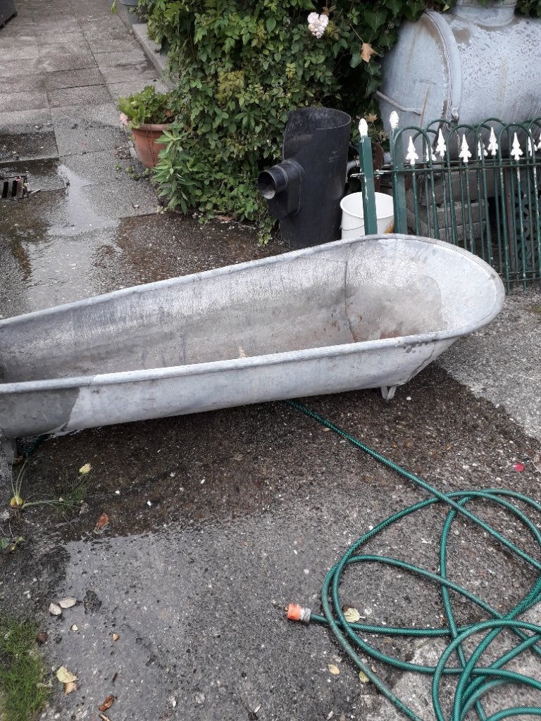 Zinken badkuip, Ophalen, Gebruikt, Minder dan 30 cm, Rond