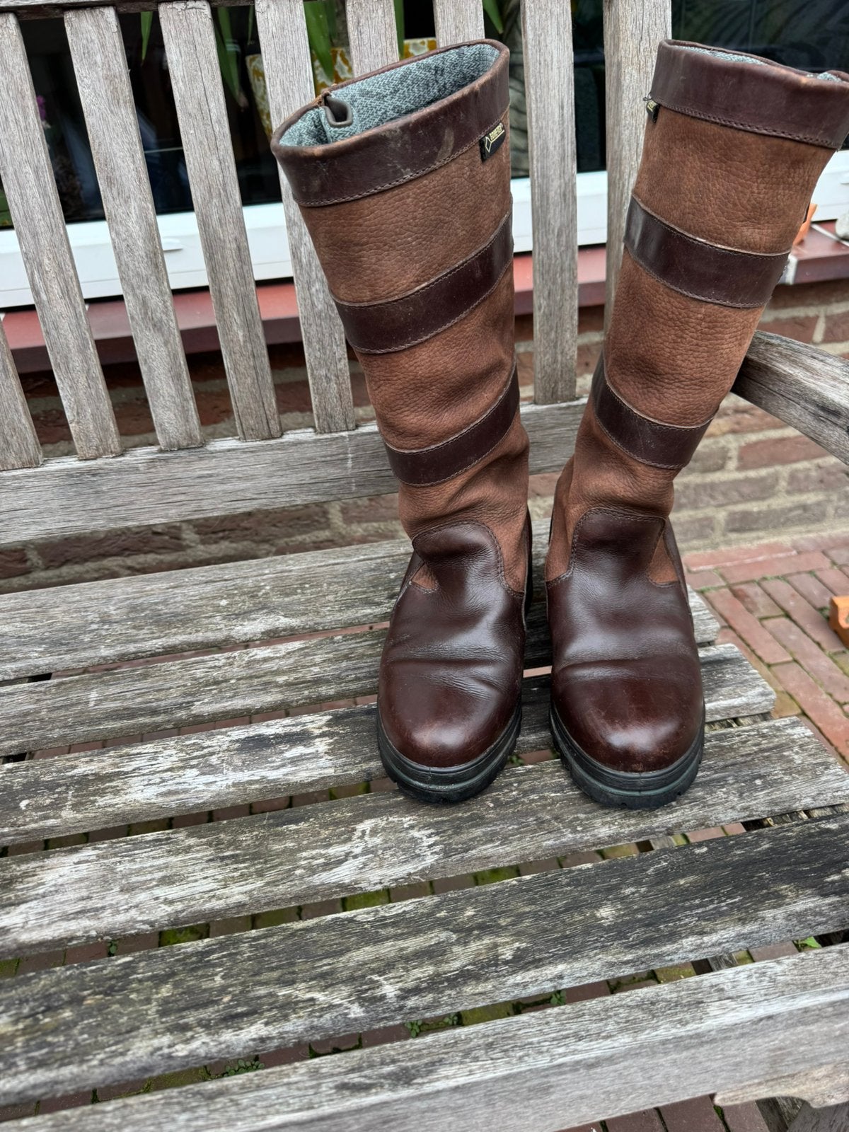 Durbarry laarzen - maat 40 - brede schacht - bruin, Kleding | Dames, Ophalen of Verzenden, Zo goed als nieuw, Zwart, Hoge laarzen