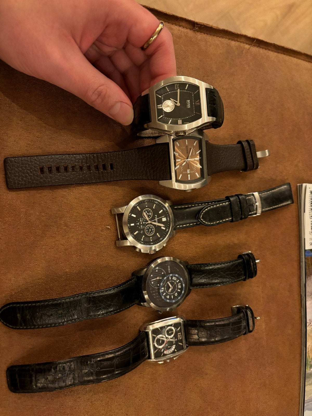 Diverse herenhorloges - Batterijen leeg, bandjes te vervange, Overige merken, Staal, Polshorloge, Ophalen of Verzenden