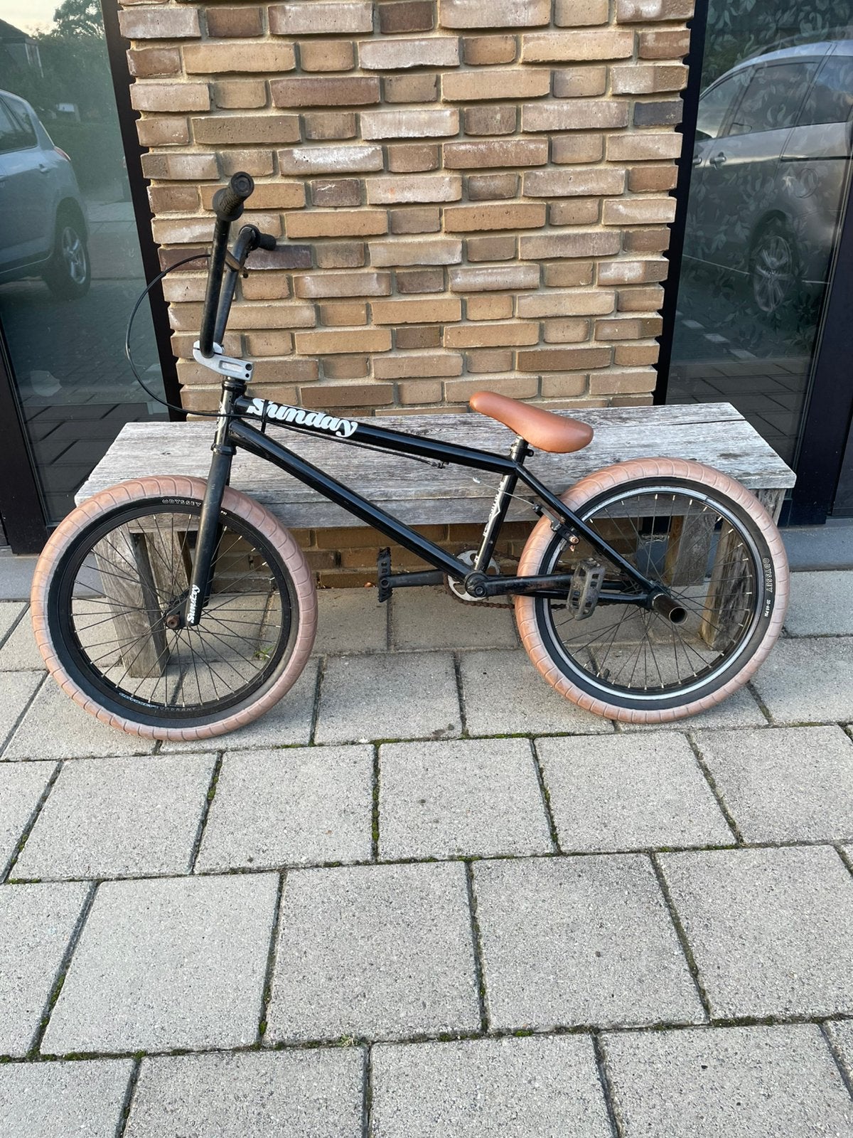 Sunday Primer bmx zwart bruin met handrem professioneel, Fietsen en Brommers, Ophalen, Gebruikt, Velgrem, 20 tot 24 inch