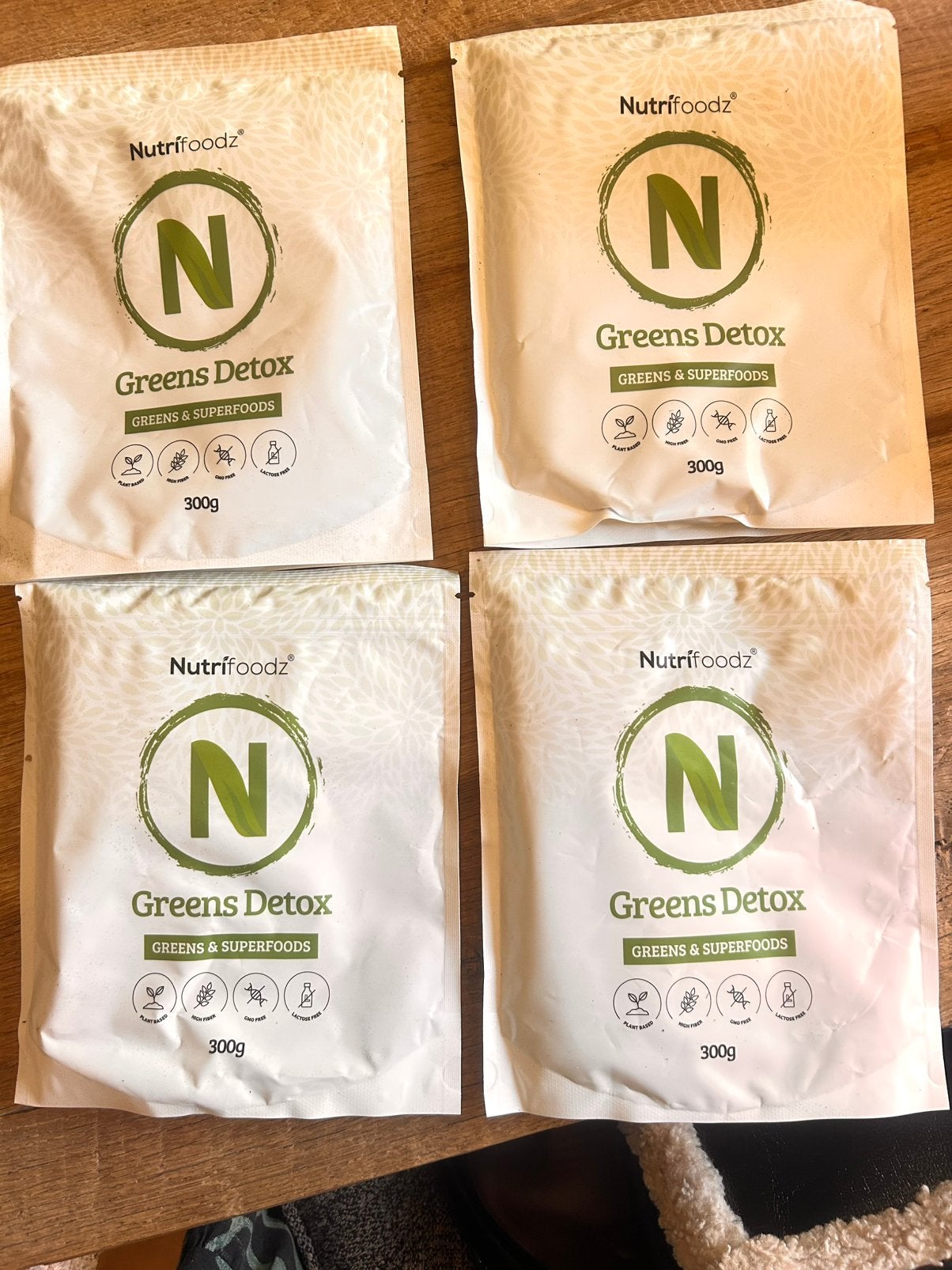 4x Nutrifoodz Green detox 300 gr, Ophalen of Verzenden, Nieuw, Poeder of Drank