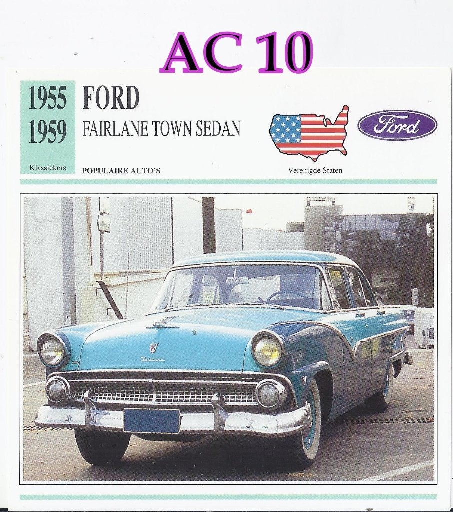 Ac10 autokaart ford fairlane town sedan ( 1955 - 1959 ), Ophalen of Verzenden, Zo goed als nieuw, Auto's