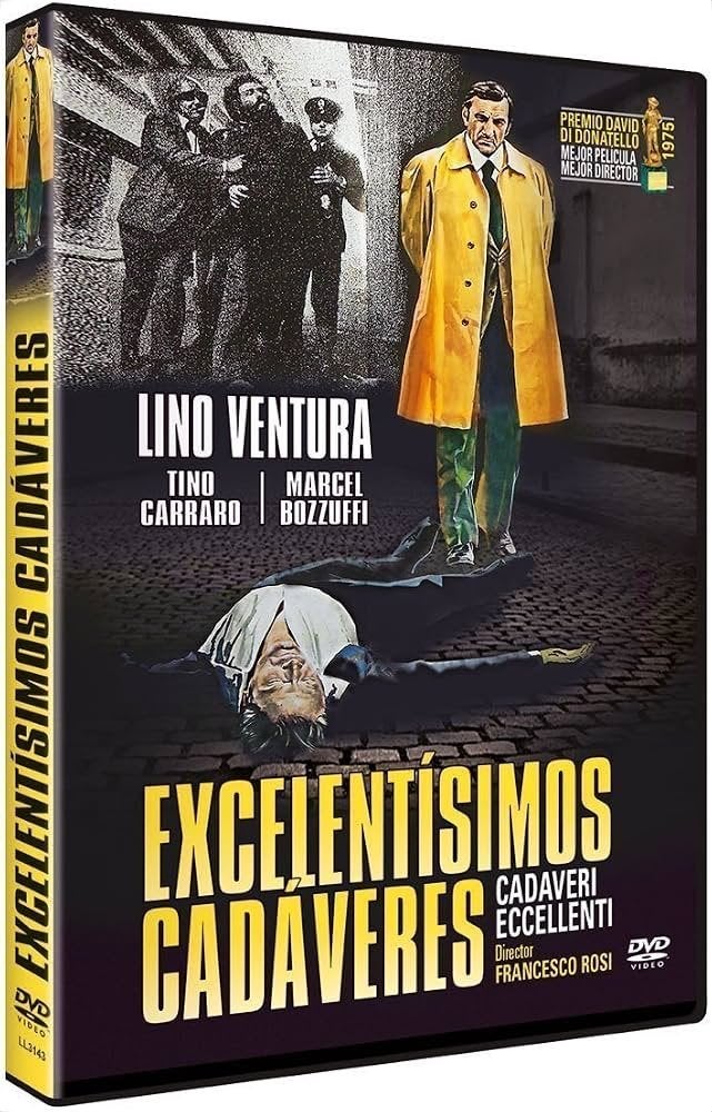 DVD Cadaveri eccelenti (Francesco Rosi) met Lino Ventura, Maffia en Misdaad, Italiaans, Ophalen of Verzenden, Zo goed als nieuw