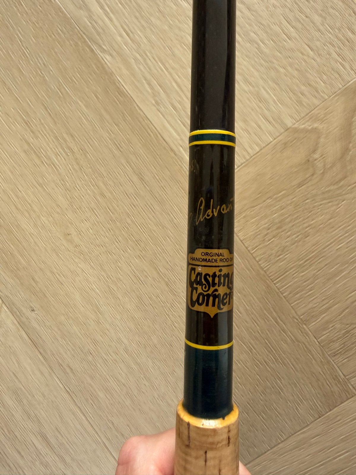 Vintage Handgebouwde Hengel Cor van Spinhoven met Shimano, Ophalen, Gebruikt, Complete hengel