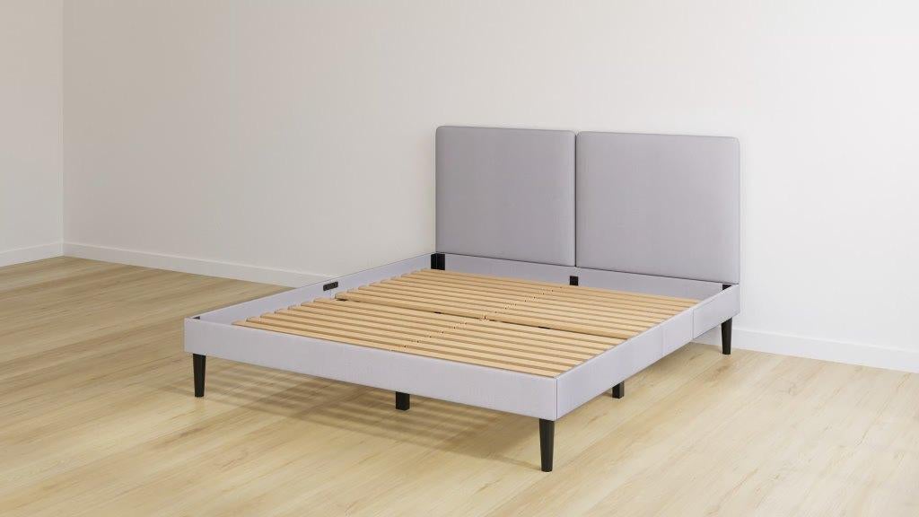 (nieuw) Emma Box Bed inclusief Statische Lattenbodem + bord., Ophalen, 200 cm, Grijs, 160 cm