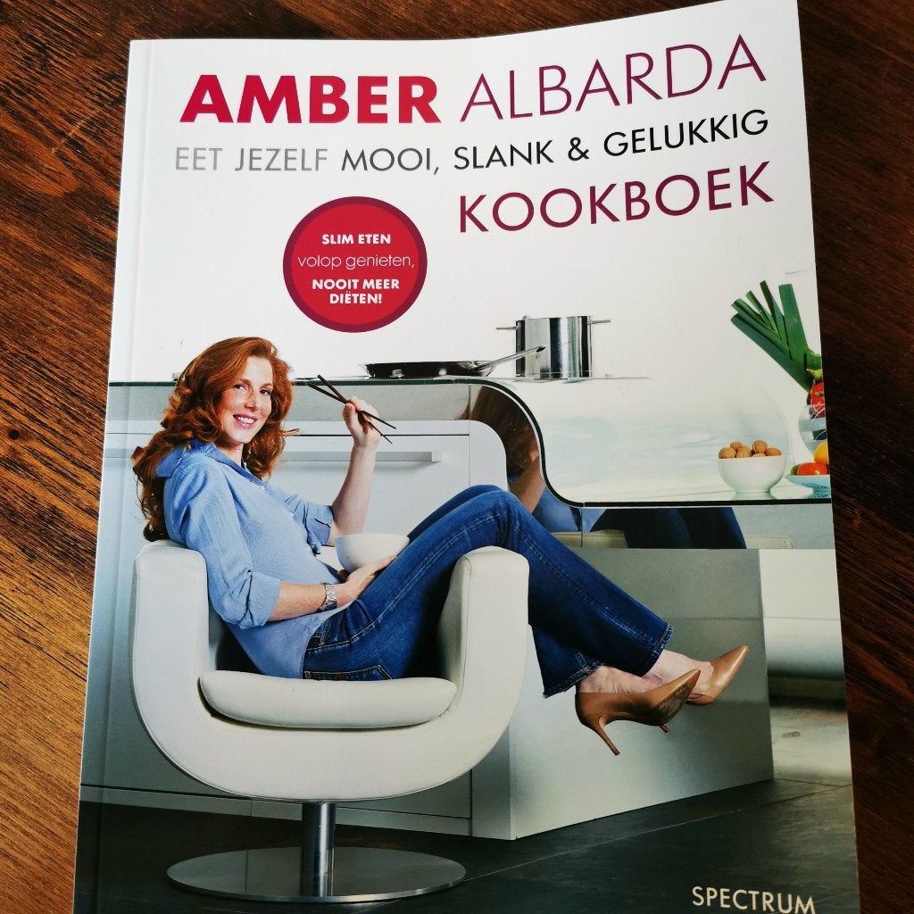 "Eet jezelf mooi, slank en gelukkig"  Amber Albarda te koop!, Amber Albarda, Zo goed als nieuw, Gezond koken, Tapas, Hapjes en Dim Sum