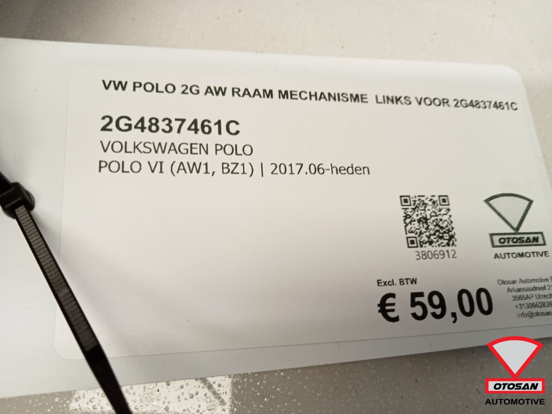 Vw polo 2g aw raam mechanisme links voor 2g4837461c, Auto-onderdelen, Ruiten en Toebehoren, Gebruikt, Volkswagen, Volkswagen AG