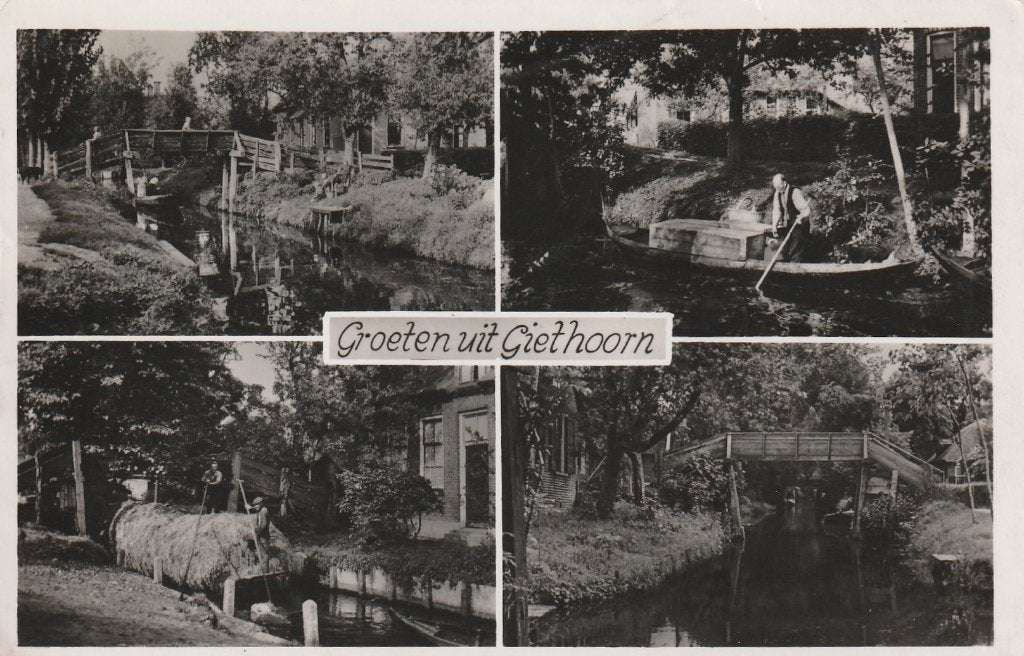 GIETHOORN Bruggen Punters Groeten, Verzenden, 1920 tot 1940, Gelopen, Overijssel