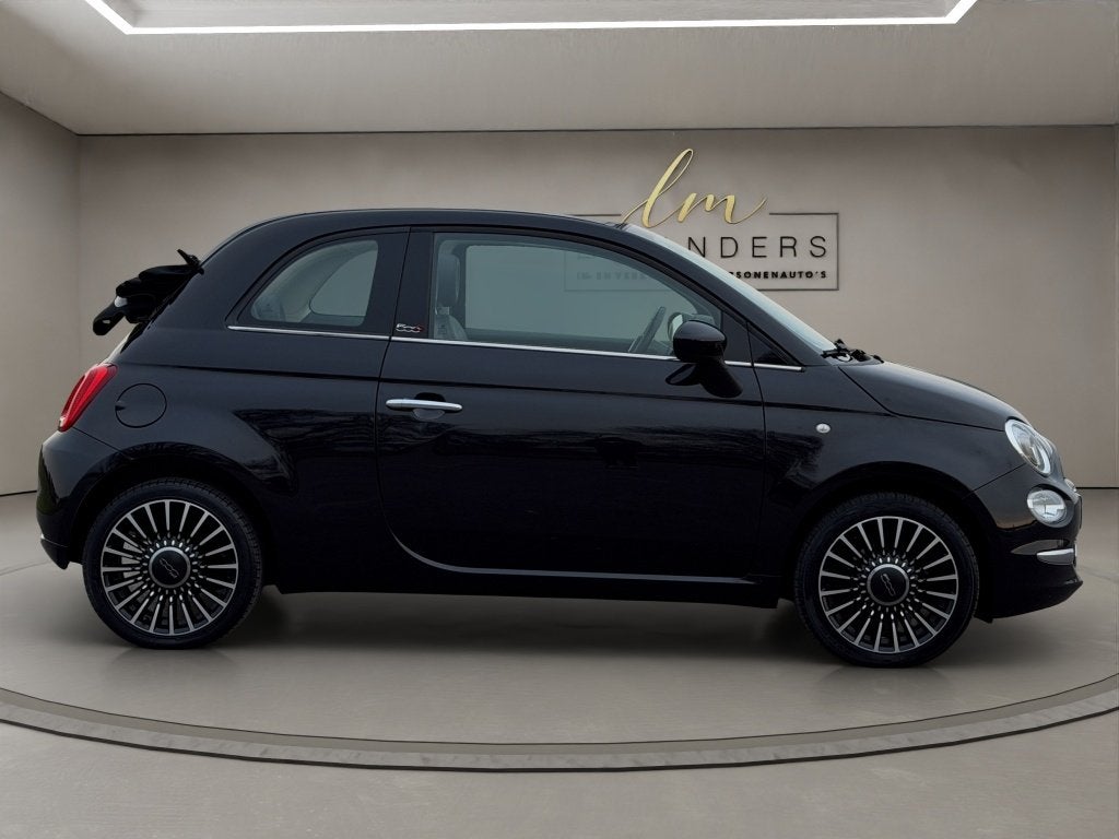 Fiat 500C 1.2 Lounge 2019 ZWART | Automaat | Cabriolet | Nav, Auto's, Fiat, Gebruikt, 4 cilinders, Cabriolet, Leder en Stof