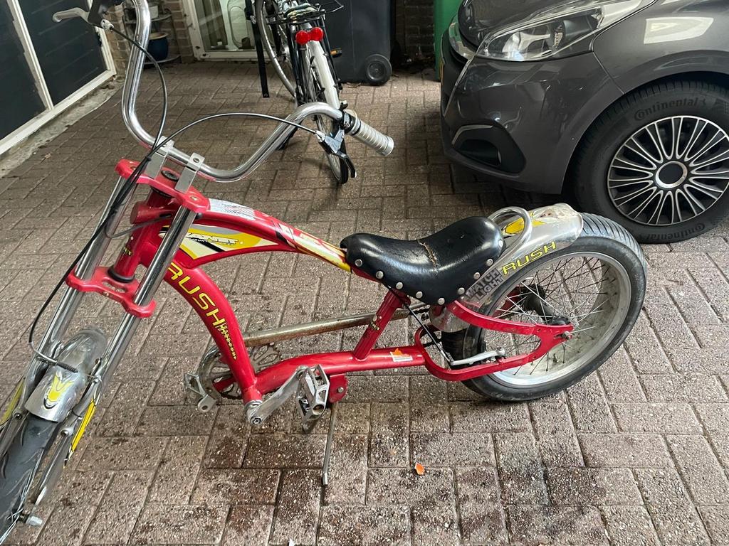 Nette rode chopperfiets - Stoer en comfortabel, Fietsen en Brommers, Overige merken, Gebruikt, Velgrem, Minder dan 49 cm
