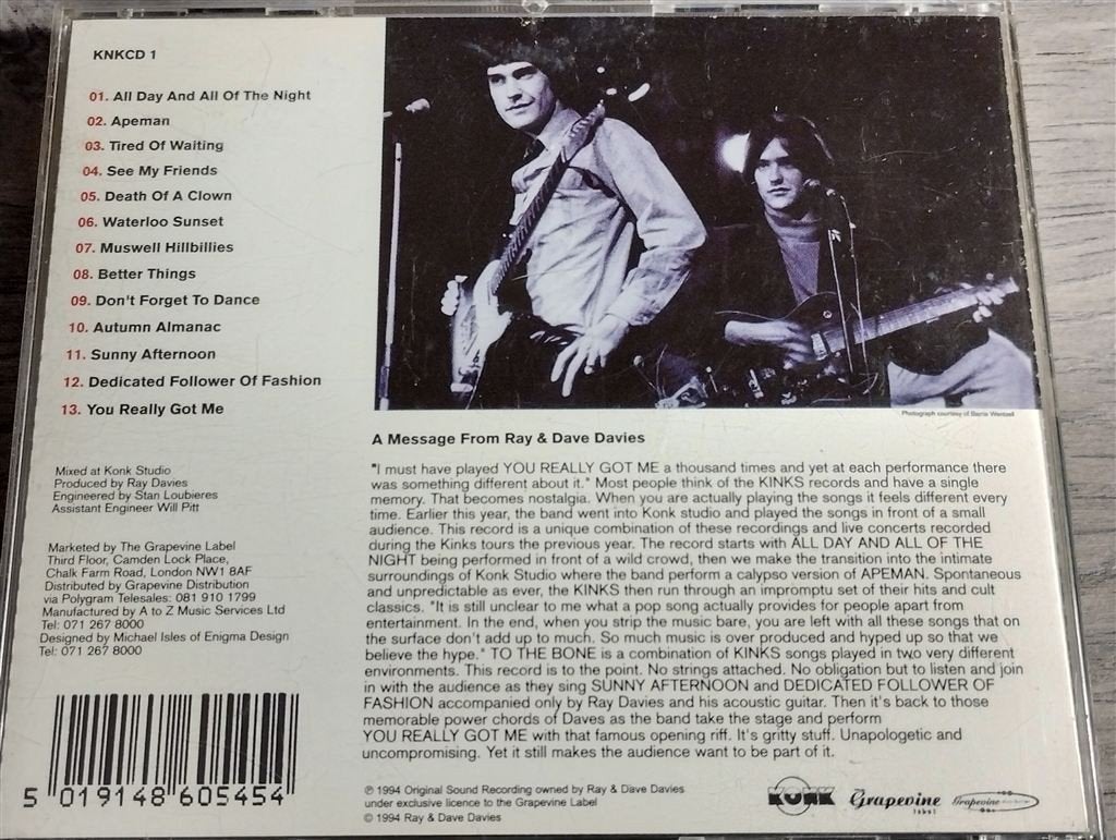 The Kinks ‎- To The Bone, Ophalen of Verzenden, Zo goed als nieuw, Poprock